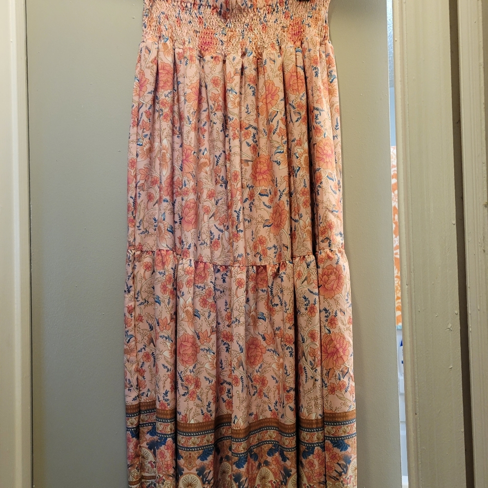 Floral Bohemian Skirt - Pink and Orange Ladies sz XXL - Picture 3 of 5